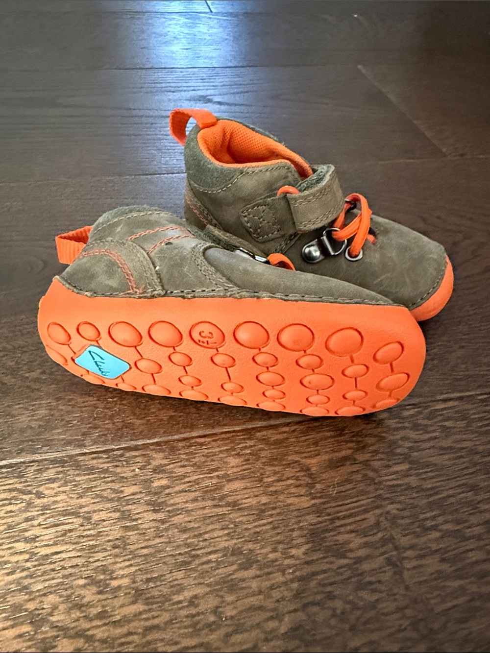 Clarks Toddler Boys Suede Hiking Shoes Orange Size 4